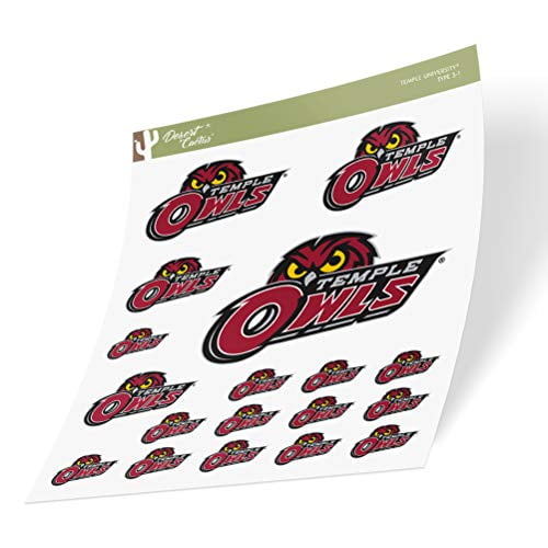 Sheet Type 3-1 Temple University Owls NCAA Sticker Vinyl Decal Laptop Water Bottle Car Scrapbook